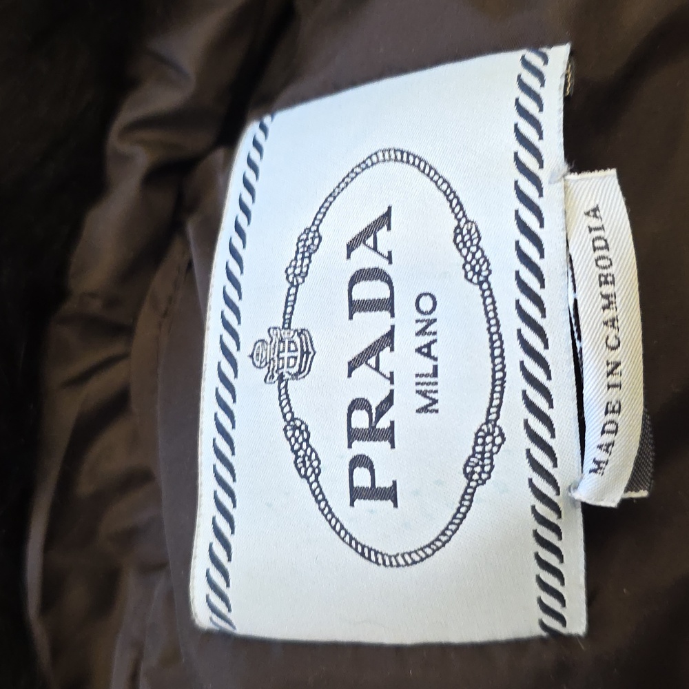 PRADA Black Down Puffer Jacket with Fur Collar - Picture 13 of 16